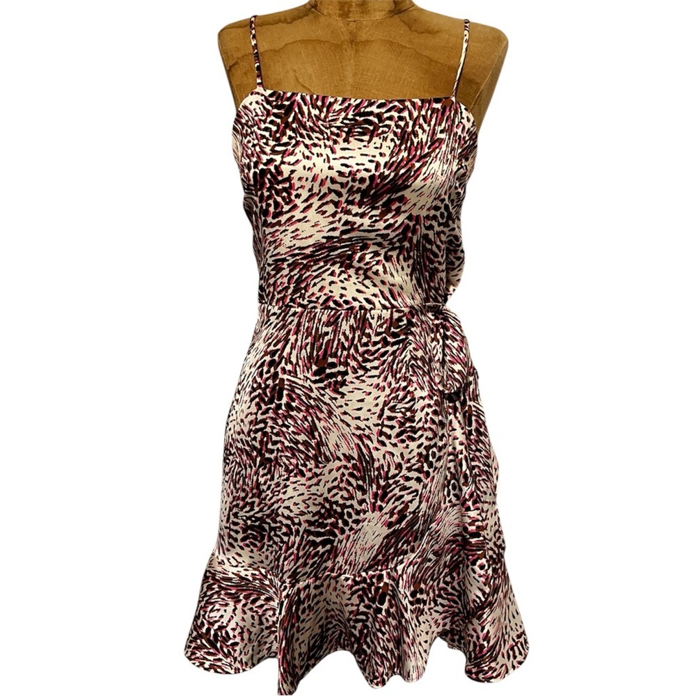 Express Spaghetti Strap Mini Dress Side Tie and Ruffle NWT S